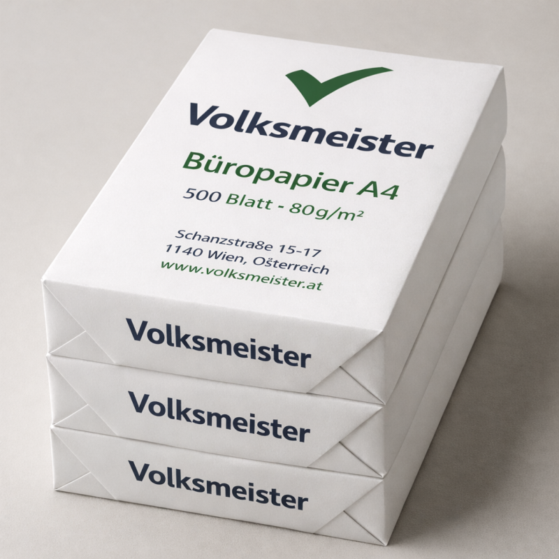 A4-Kopierpapier 80 g/m² – 500 Blatt | VolksMeister GmbH